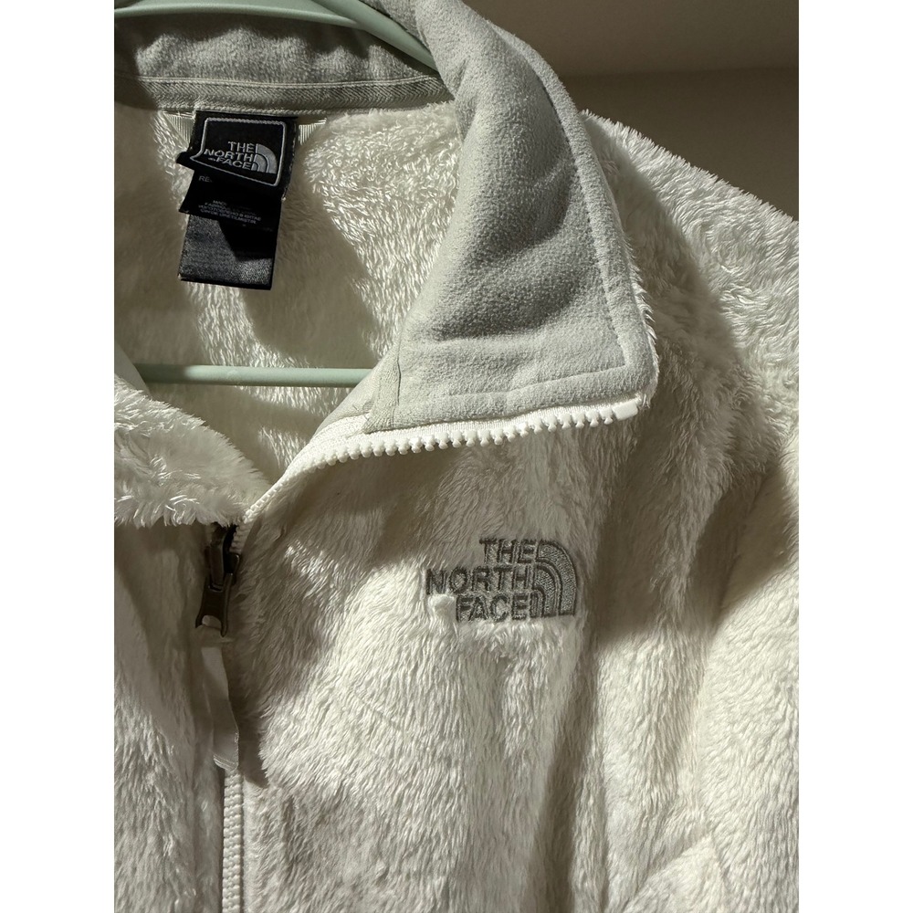 The North Face Osito Fleece Jacket Womens Small White Full Zip High Pile Soft - Picture 2 of 13